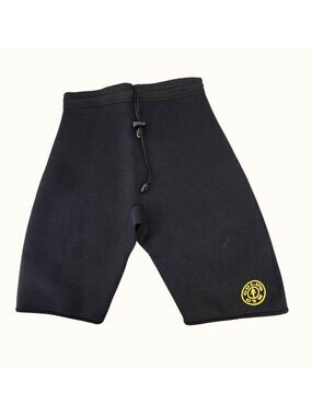 Gold's Gym Neoprene Sauna Sweat Shorts Drawstring Waist Unisex S/M NEW Black